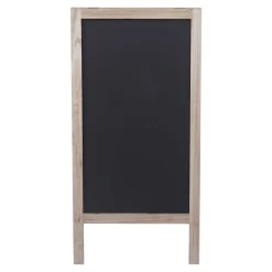 XL Werbetafel MCW-C17, Aufsteller Kreidetafel Kundenstopper, 2 Schreibflächen klappbar, 100x50cm ~ naturfarben